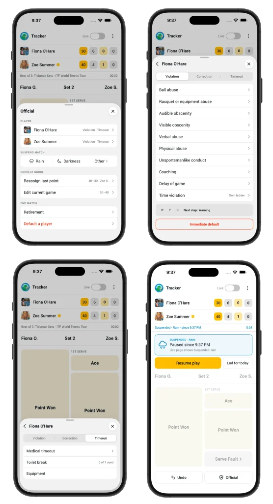 Official Match Mode: Smashpoint for Umpires and Referees